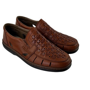 Rieker Tan Slip On Woven Loafers for Women
